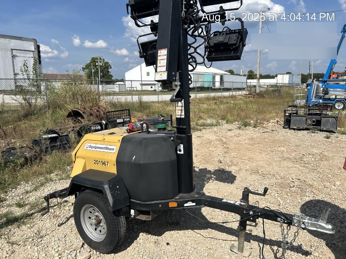 2022 Allmand NLV3GR (4) LED Light Fixture 350W, 23' Vertical Mast, 3kW Prime, Towable, Deep Sea L401, Leveling Jacks, Yanmar T4F 5.8hp