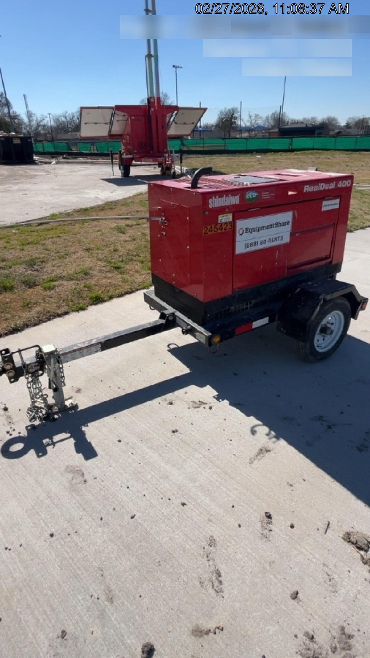 2022 Shindaiwa DGW400MDL Kubota D902 Engine, 23 HP, Dual Op Welder, Wire, Arc, Droop Stick, Tig, and CC Stick Functionality, Simulphase, 3 Phase and 1 Phase Gen Output, Single Axle NB Trlr, Slr Trckl Chrg 12V 12W, Fire Ext