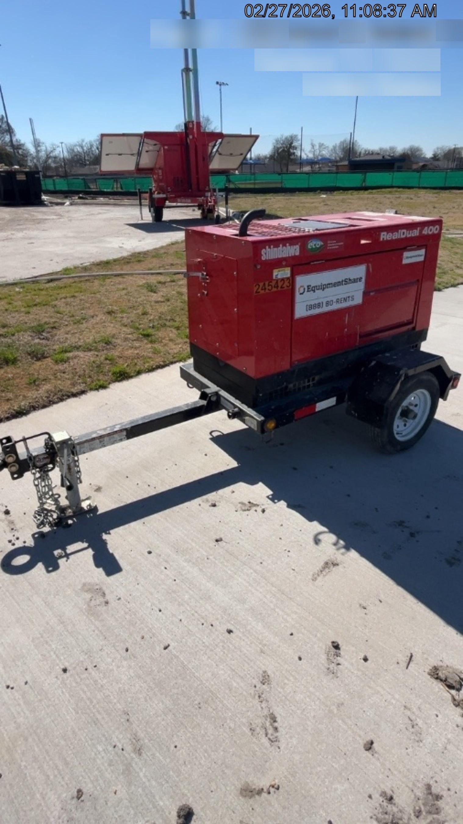 2022 Shindaiwa DGW400MDL Kubota D902 Engine, 23 HP, Dual Op Welder, Wire, Arc, Droop Stick, Tig, and CC Stick Functionality, Simulphase, 3 Phase and 1 Phase Gen Output, Single Axle NB Trlr, Slr Trckl Chrg 12V 12W, Fire Ext