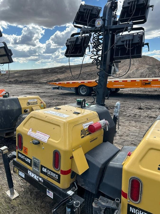 2022 Allmand NLV3GR (4) LED Light Fixture 350W, 23' Vertical Mast, 3kW Prime, Towable, ES Decals, T3