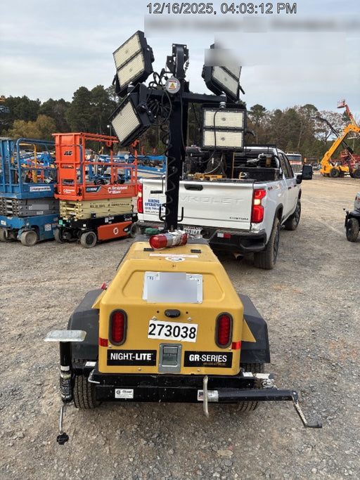 2022 Allmand NLV3GR (4) LED Light Fixture 350W, 23' Vertical Mast, 3kW Prime, Towable, ES Decals, T3