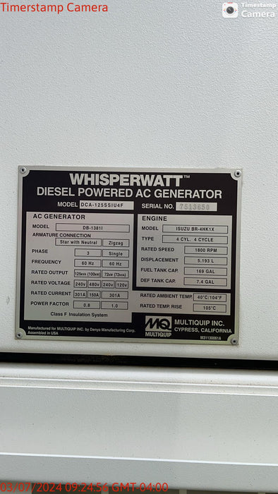 2022 MULTIQUIP DCA125