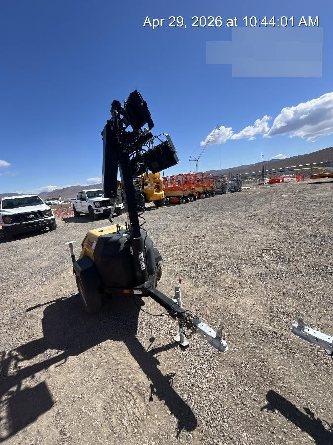 2022 Allmand NLV3GR (4) LED Light Fixture 350W, 23' Vertical Mast, 3kW Prime, Towable, Deep Sea L401, Leveling Jacks, Yanmar T4F 5.8hp