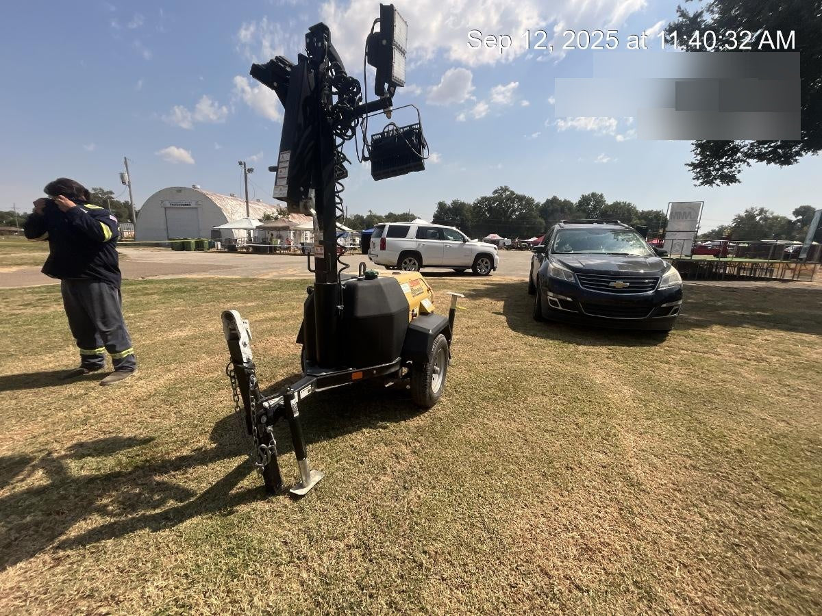 2022 Allmand NLV3GR (4) LED Light Fixture 350W, 23' Vertical Mast, 3kW Prime, Towable, Deep Sea L401, Leveling Jacks, Yanmar T4F 5.8hp