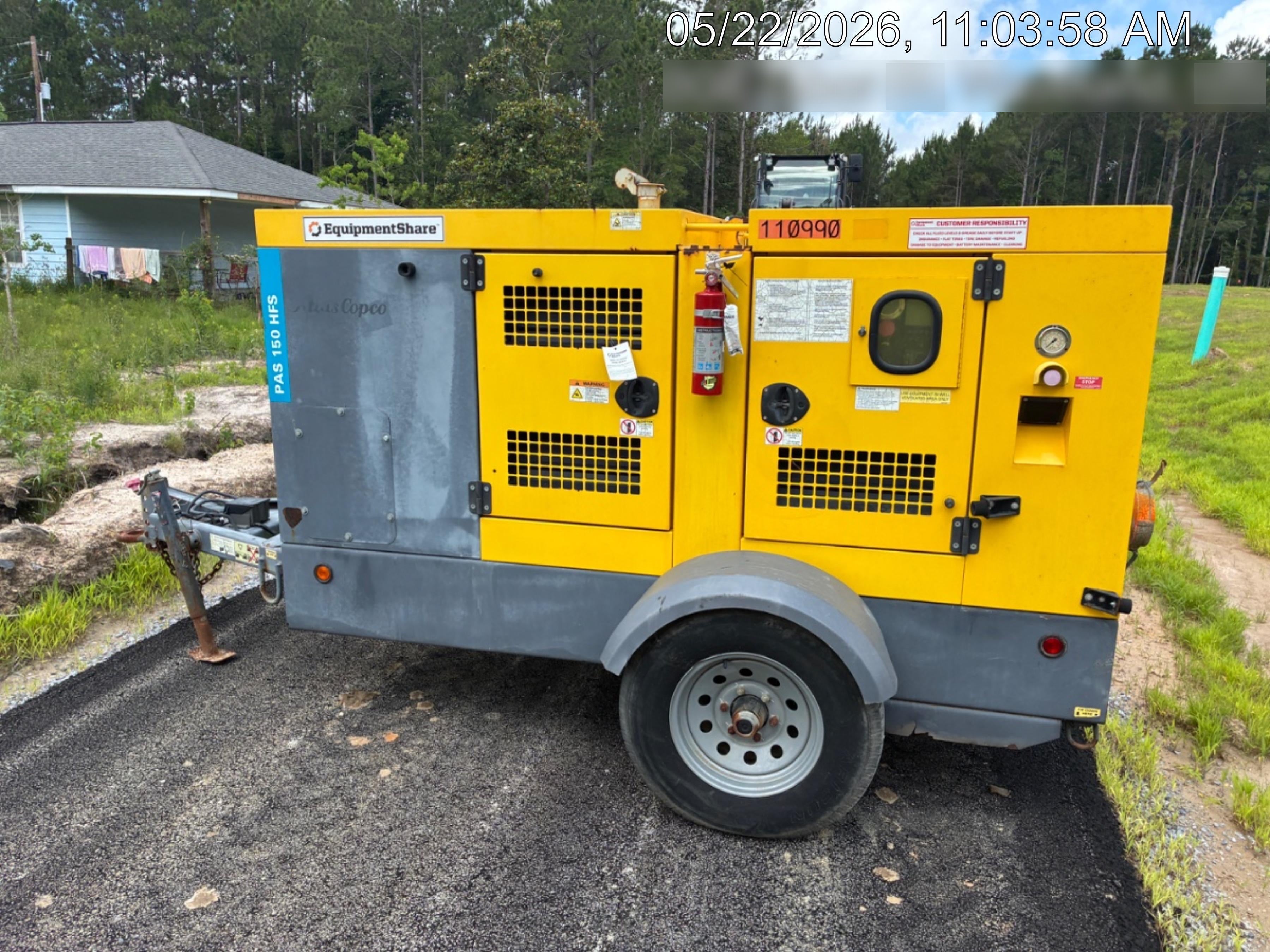 2020 ATLAS COPCO PAS 150 HF CS Enclosed