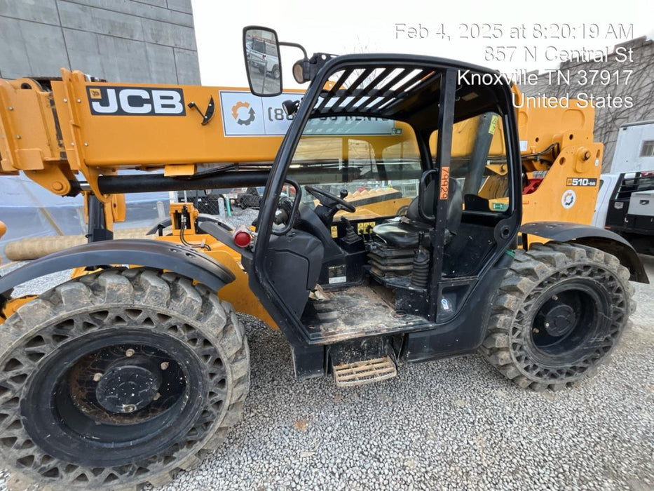 2020 JCB 510-56 Canopy, Solid Tires, Work Lights, Beacon, Aux Hydraulics, Back up Alarm, Lifting Eye, ES Decals