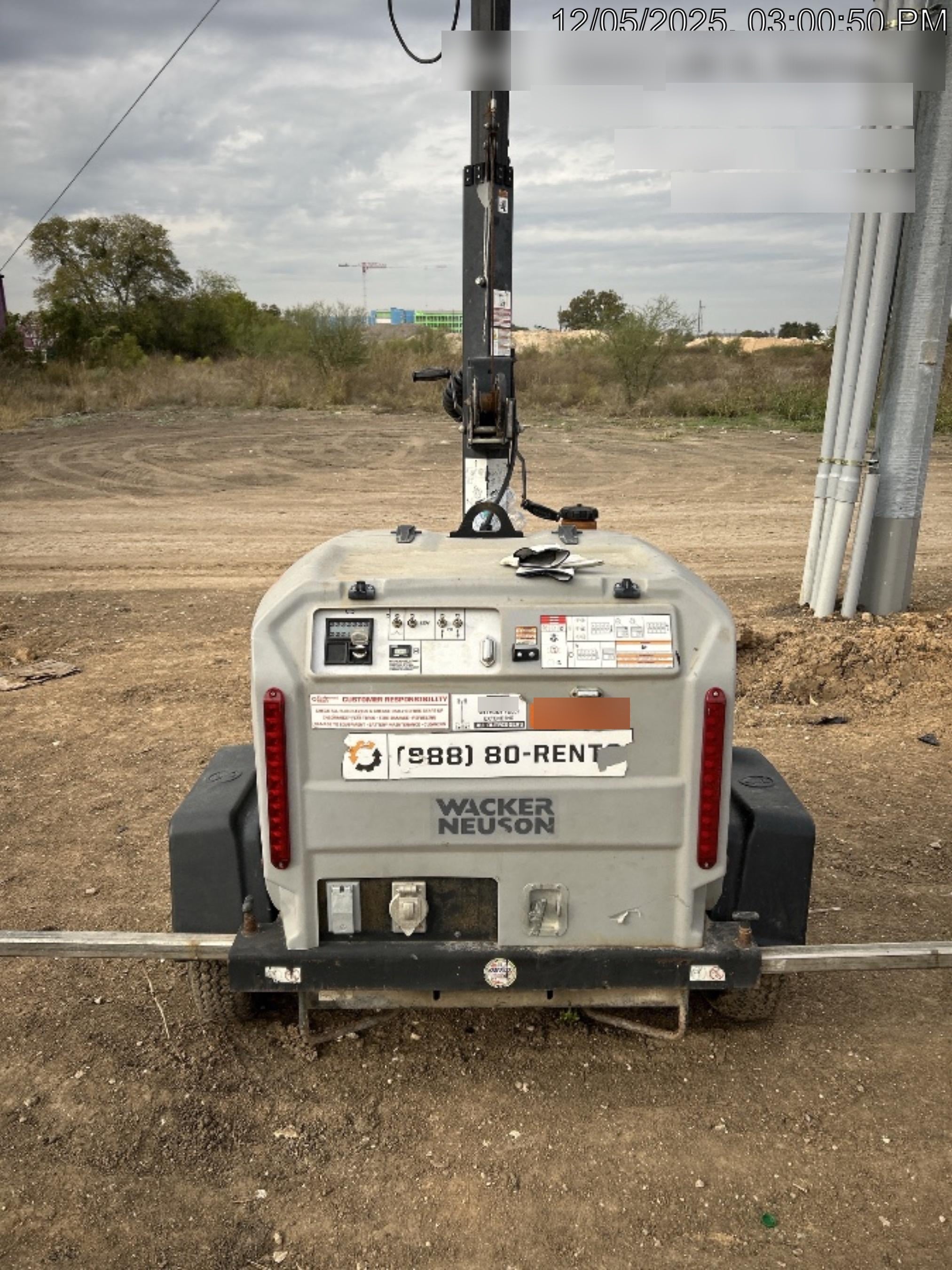 2019 Wacker Neuson LTV6L-MH Wacker Neuson LTV6L Mobile Light Tower w/Fuel Level Sensor Installed