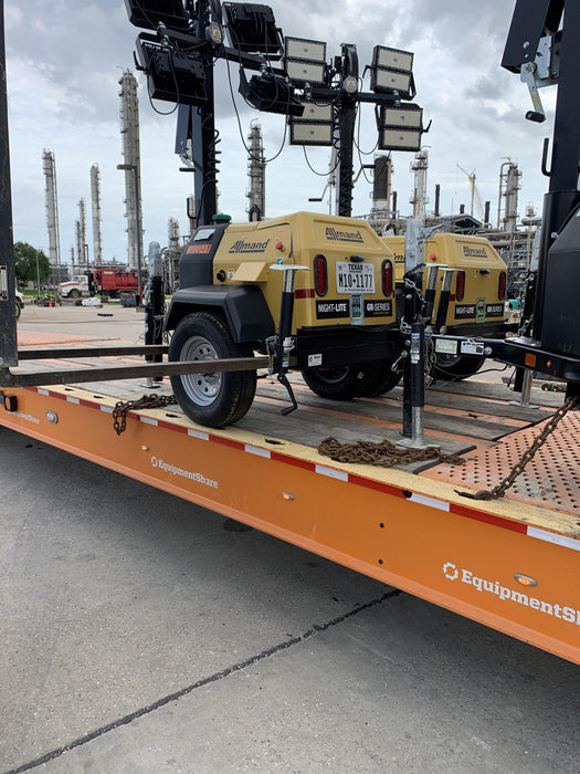 2022 Allmand NLV3GR (4) LED Light Fixture 350W, 23' Vertical Mast, 3kW Prime, Towable, Deep Sea L401, Leveling Jacks, Yanmar T4F 5.8hp