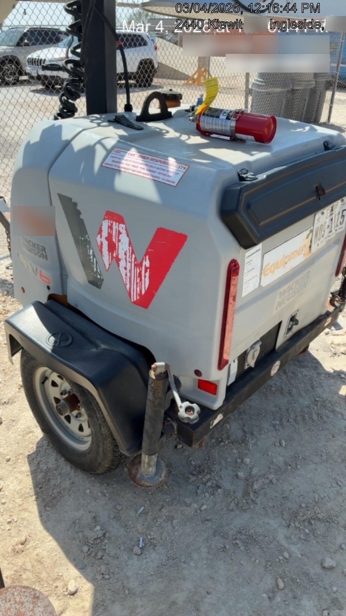 2019 Wacker Neuson LTV6L-MH Wacker Neuson LTV6L Mobile Light Tower w/Fuel Level Sensor Installed