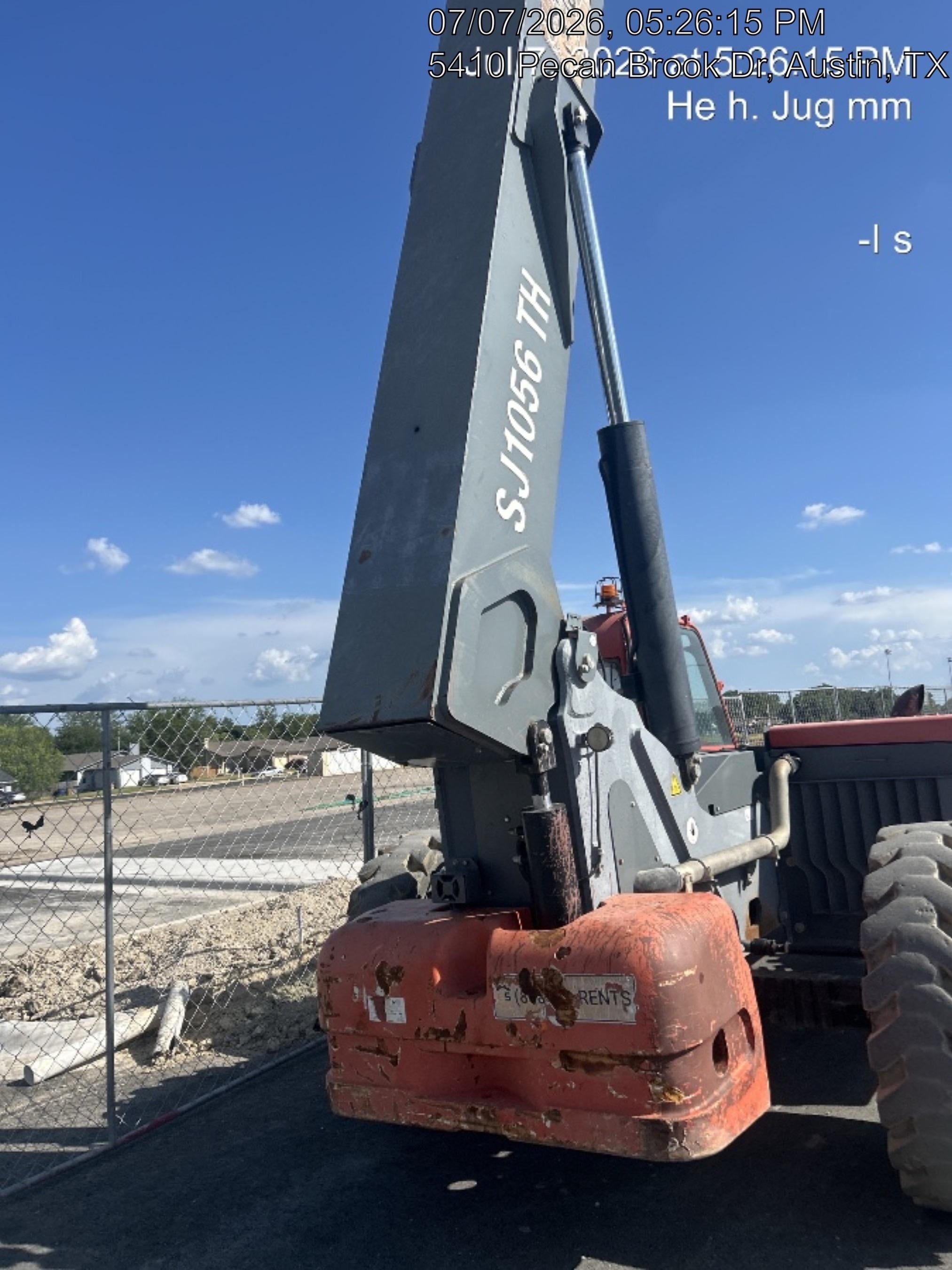2018 Skyjack SJ1056 TH Skyjack 1056 TH Telehandler w/Open ROPS, Work Lights/Beacon, Solid Tires, 60" Carriage and Forks