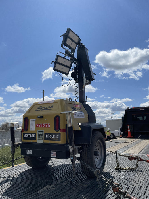 2022 Allmand NLV3GR (4) LED Light Fixture 350W, 23' Vertical Mast, 3kW Prime, Towable, ES Decals, T3