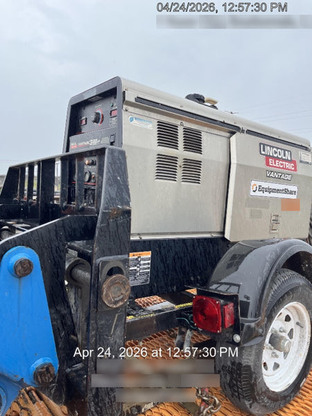 2019 Lincoln Electric Vantage 322 Welder Ready-Pak 3, Two wheel trailer, Fender and Light kit, Cable Rack