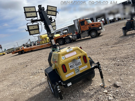 Allmand NLV3GR (4) LED Light Fixture 350W, 23' Vertical Mast, 3kW Prime, Towable, Deep Sea L401, Leveling Jacks, Yanmar T4F 5.8hp