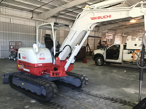 2019 Takeuchi TB260 Canopy, Standard Blade, Auxiliary hydraulics Manual QC, Hydraulic thumb, 12" ,18", 24" Bucket