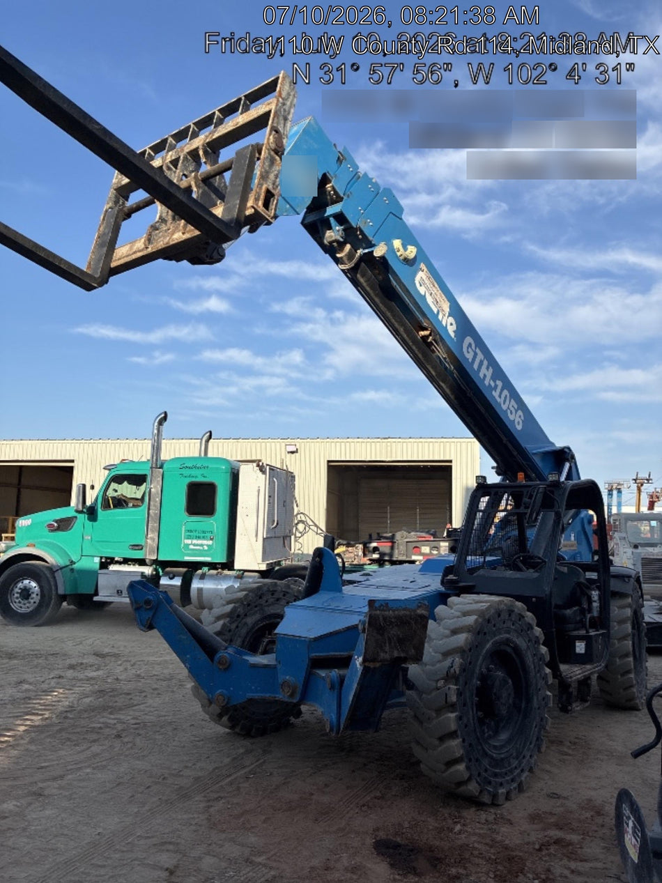 2018 Genie GTH-1056 GTH-1056 w/Open ROPS, Solid Tires, Work Lights, 60" carriage/forks, cab mesh, beacon