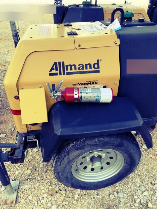 Allmand NLV3GR (4) LED Light Fixture 350W, 23' Vertical Mast, 3kW Prime, Towable, Deep Sea L401, Leveling Jacks, Yanmar T4F 5.8hp