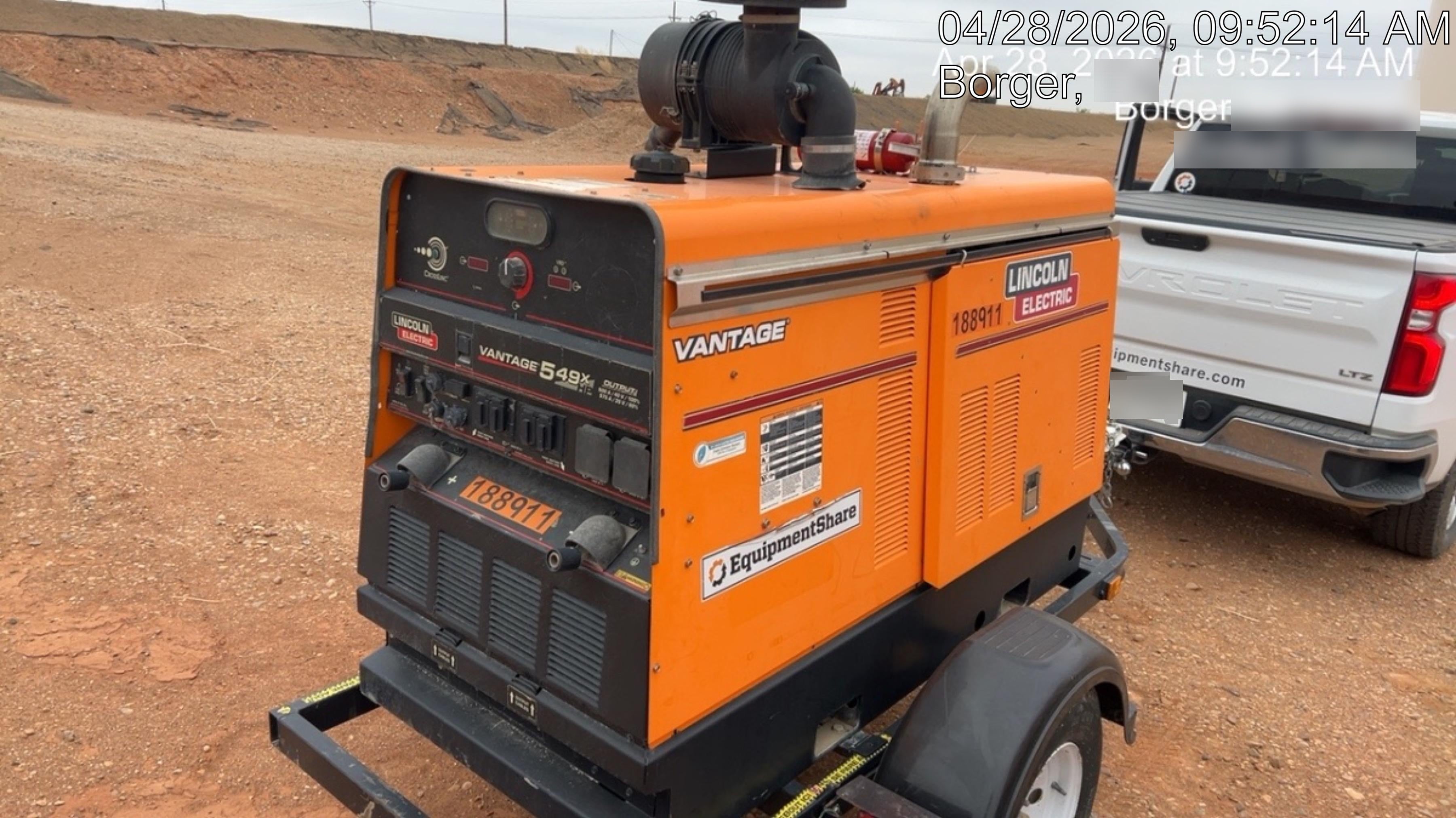2021 Lincoln Electric Vantage 549X Ready Pak 3, ORANGE (includes trailer, cable rack, fender light kit)