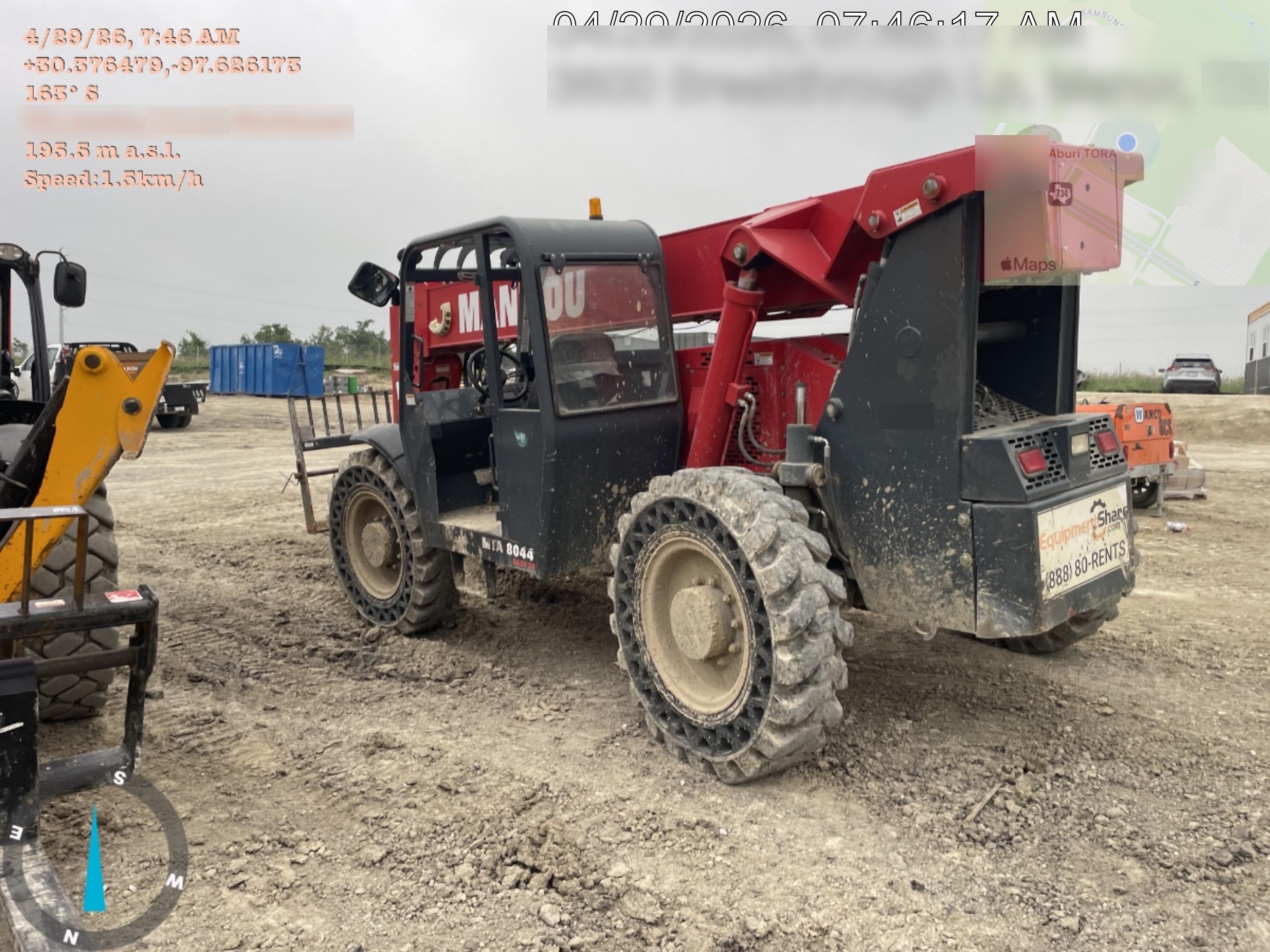 2019 Manitou MTA8044 MTA 8044 - 74 HP T4, Canopy, Worklights/Strobe, Beacon, 66" Carriage, 48" Forks, Solid Tires, Lift Hook, Aux Hydraulics