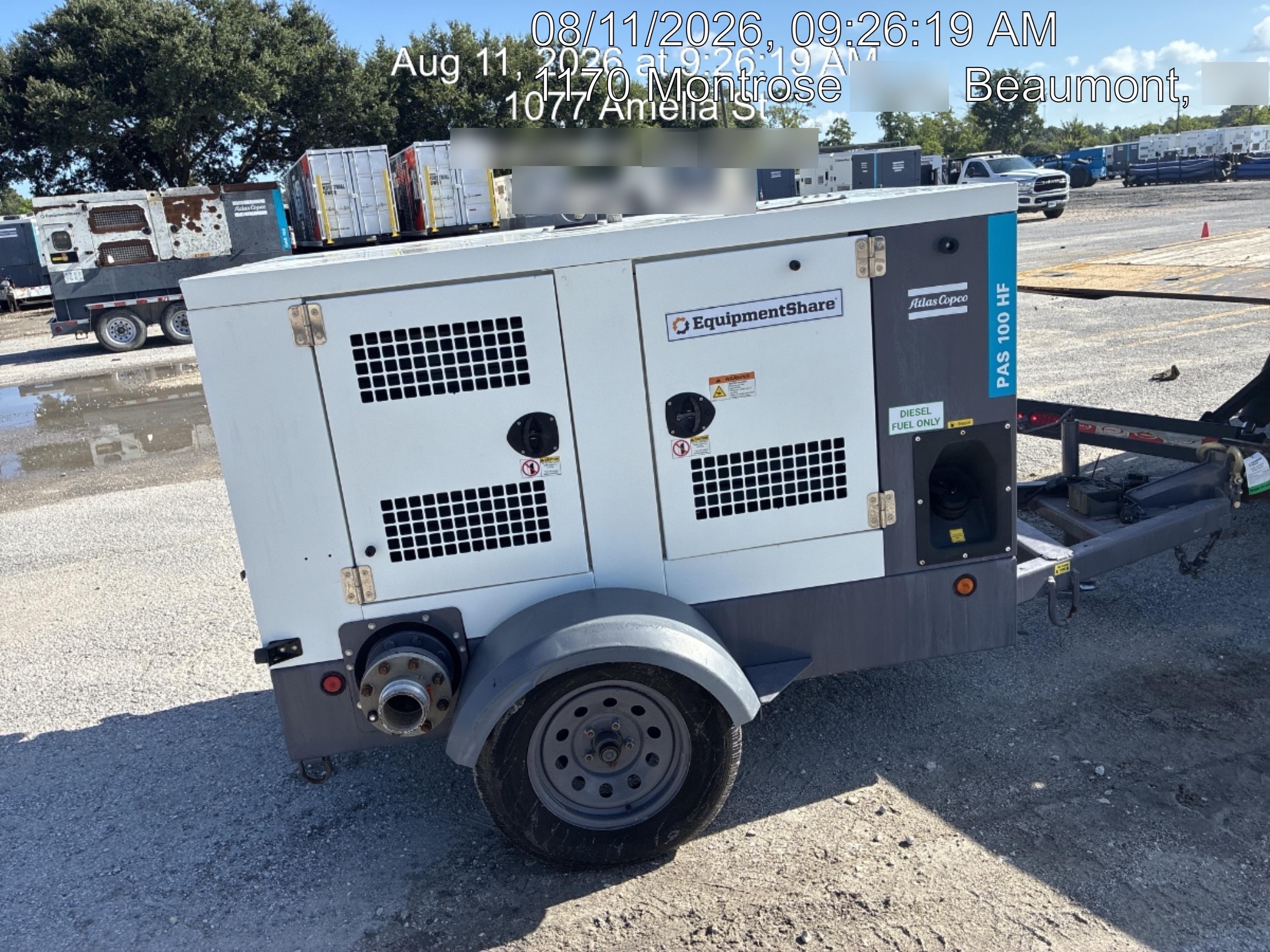 2020 ATLAS COPCO PAS 100 HF CS Enclosed