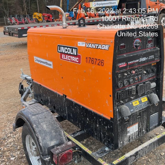 2021 Lincoln Electric Vantage 322 Vantage 322 Ready Pak 3 w/ Decals, ORANGE (includes trailer, cable rack, fender light kit) NO Telematics