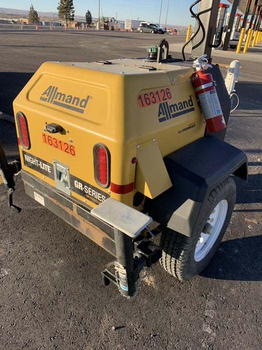 2021 Allmand NLV3GR (4) LED Light Fixture 350W, 23' Vertical Mast, 3kW Prime, Towable, Deep Sea L401, Leveling Jacks, Yanmar T4F 5.8hp