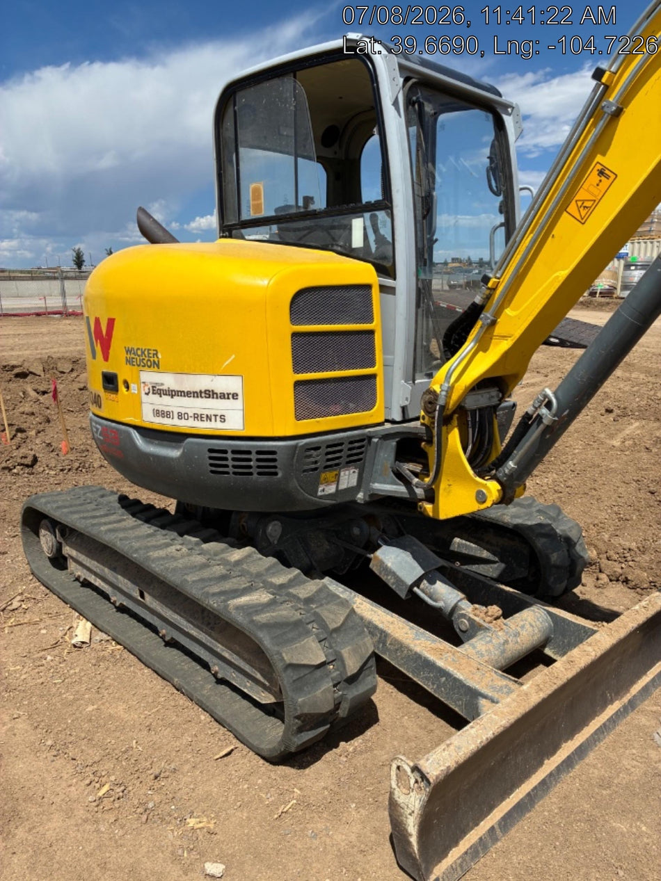 2019 Wacker Neuson EZ53 Wacker Neuson EZ53 Enclosed Cab, Rubber Tracks, Long Dipperstick, T4, VDS, Hydraulic Thumb