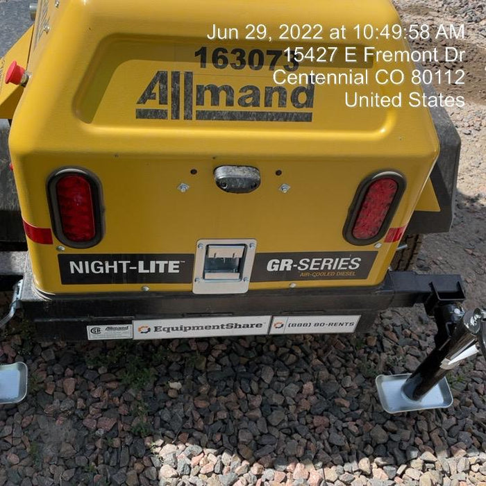 2021 Allmand NLV3GR (4) LED Light Fixture 350W, 23' Vertical Mast, 3kW Prime, Towable, Deep Sea L401, Leveling Jacks, Yanmar T4F 5.8hp