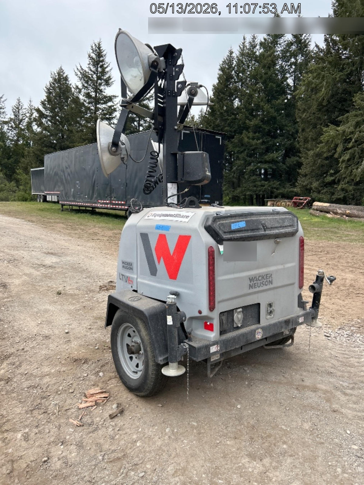 Wacker Neuson LTV6K-MH Power mast, 1100W MH, Fuel Sensors, Wiring Harness