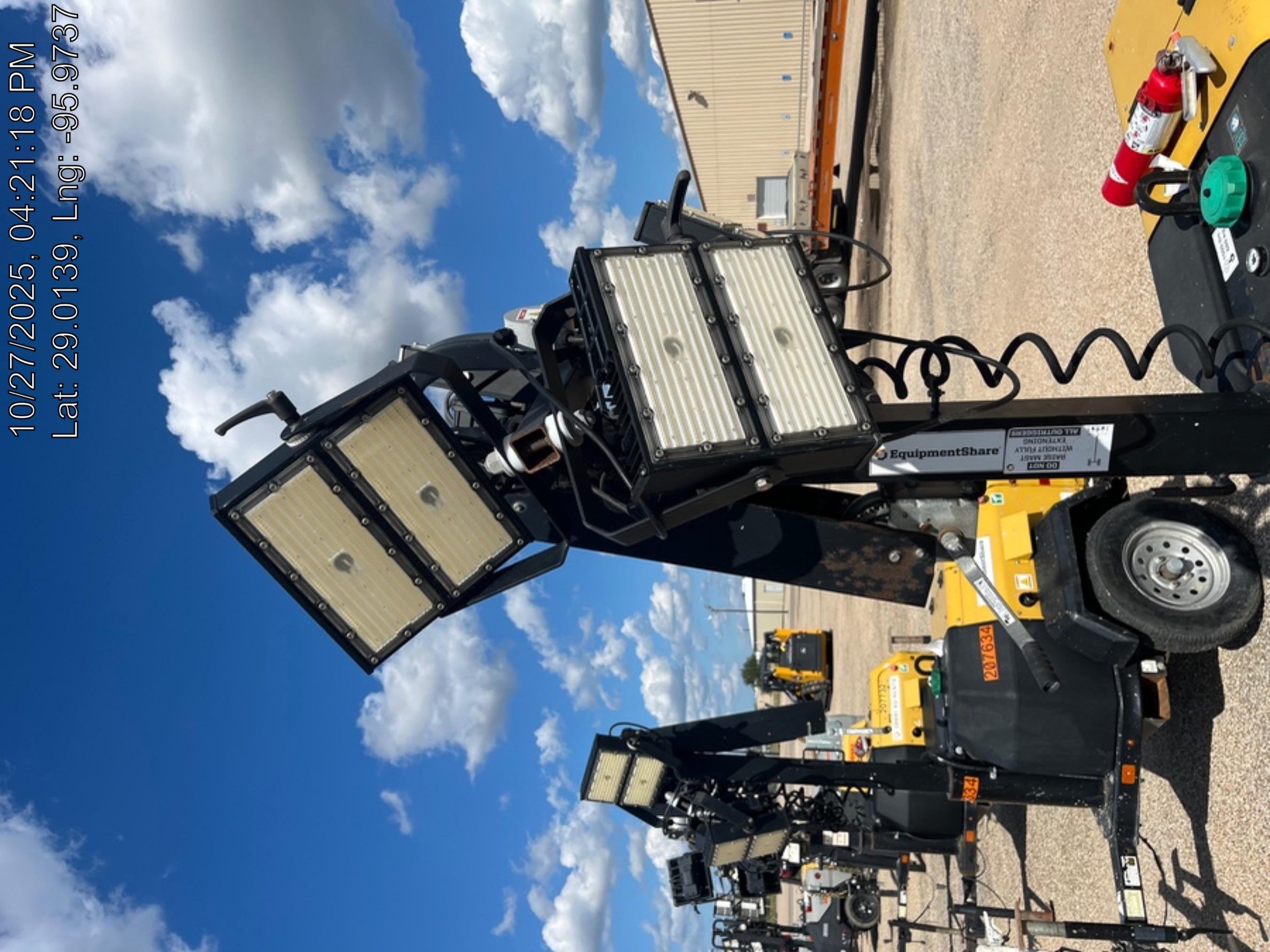 2022 Allmand NLV3GR (4) LED Light Fixture 350W, 23' Vertical Mast, 3kW Prime, Towable, Deep Sea L401, Leveling Jacks, Yanmar T4F 5.8hp