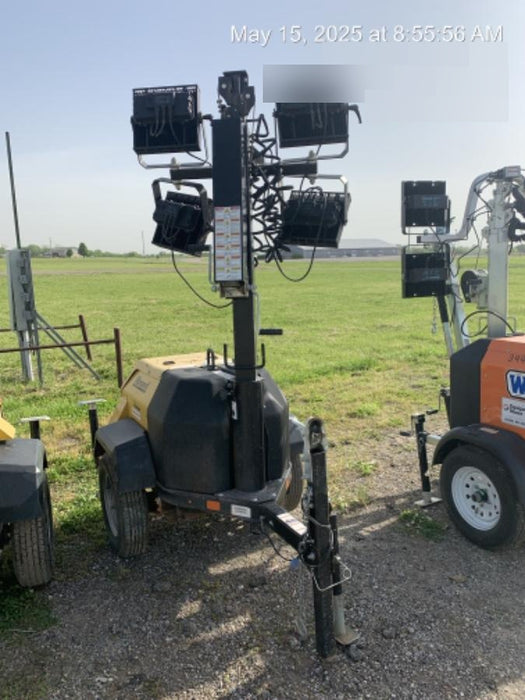 2022 Allmand NLV3GR (4) LED Light Fixture 350W, 23' Vertical Mast, 3kW Prime, Towable, ES Decals, T3