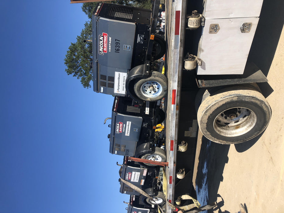 2019 Lincoln Electric Vantage 322 Welder Ready-Pak 3, Two wheel trailer, Fender and Light kit, Cable Rack