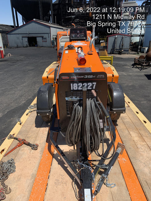 2021 Lincoln Electric Vantage 322 Vantage 322 Ready Pak 3 w/ Decals, ORANGE (includes trailer, cable rack, fender light kit) NO Telematics