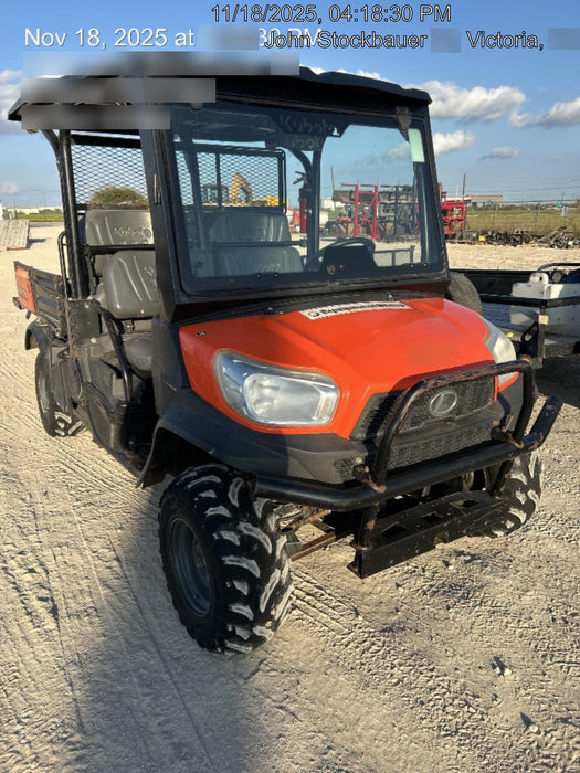 Kubota RTV-X1140W-H 4wd Utility Cart, LED Strobe, Windshield Tempered Glass, Pastic Canopy, Wire Harness Kit, Backup Alarm