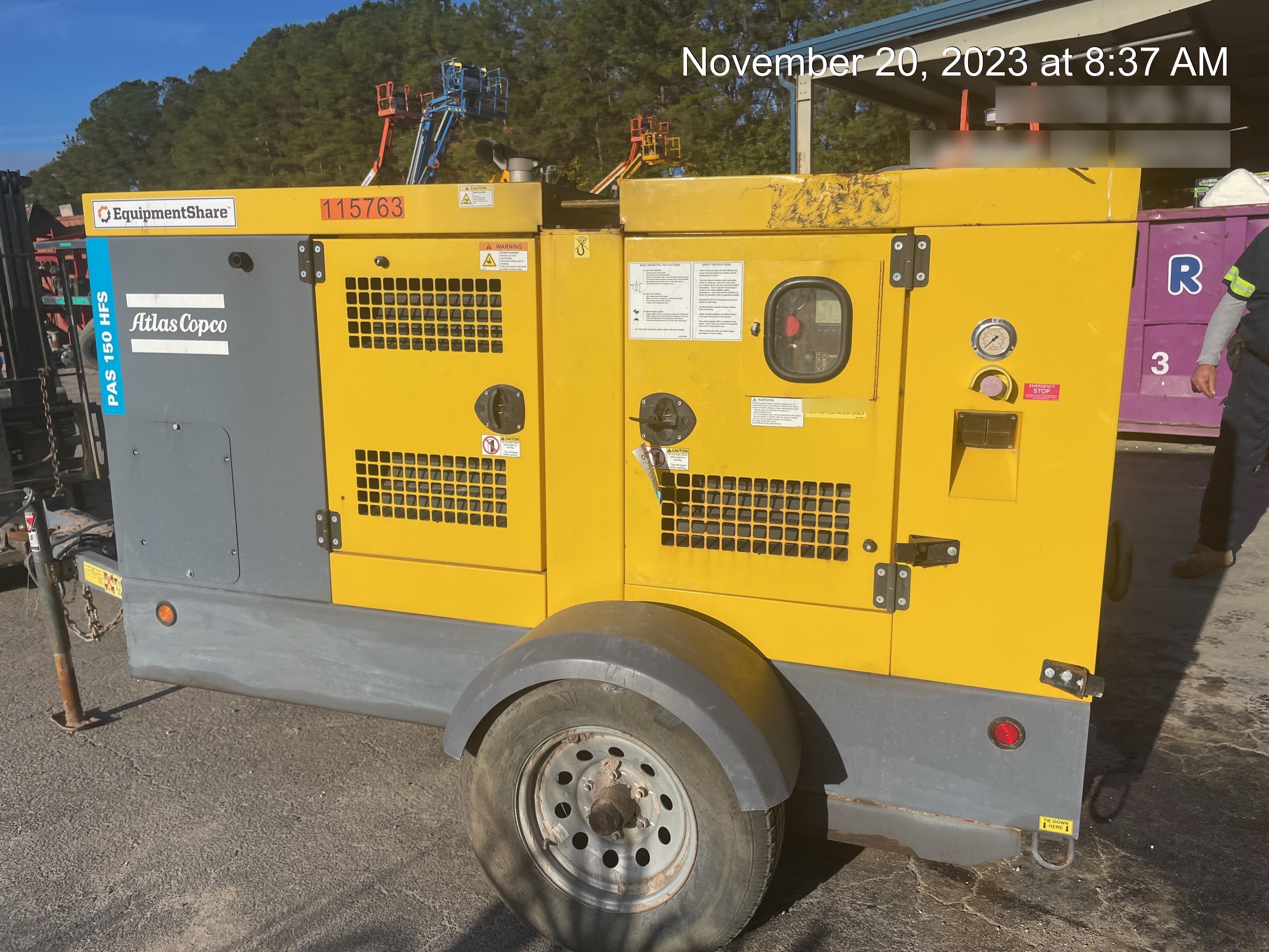 2020 ATLAS COPCO PAS 150 HF CS Enclosed