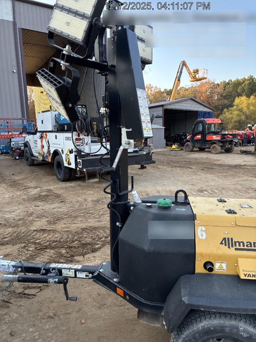 2022 Allmand NLV3GR (4) LED Light Fixture 350W, 23' Vertical Mast, 3kW Prime, Towable, ES Decals, T3