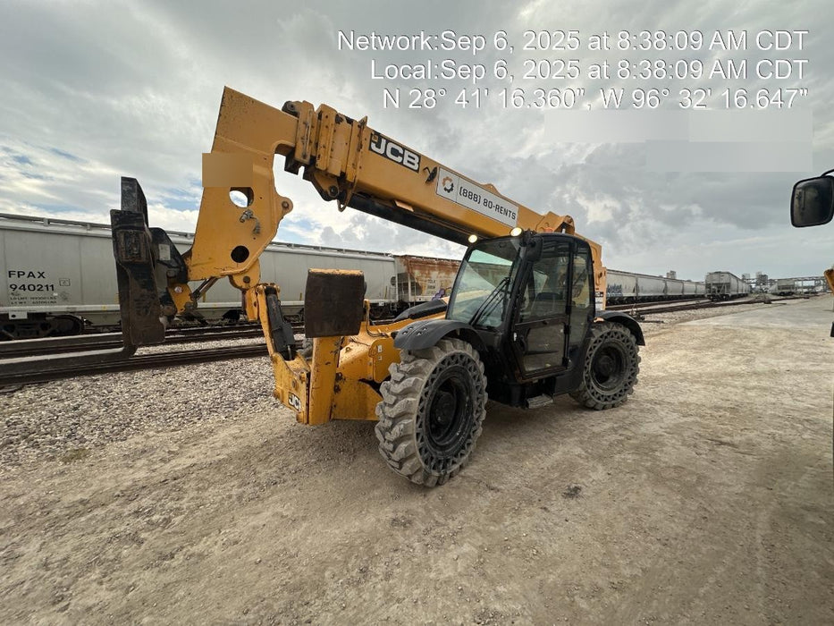 2019 JCB 510-56 74 HP w/CAB/HVAC, Beacon, Worklights, Aux Hydraulics, Solid Tires w/72" Carriage/60" Forks