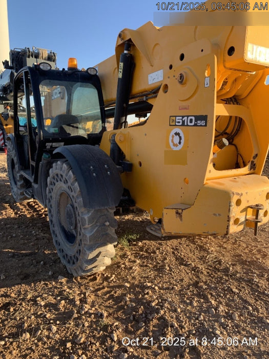 2019 JCB 510-56 Canopy, 74 HP, Solid Tires, STD Worklight, Beacon, Aux Hydraulics, Lifting Eye, Back up Alarm w/66" Carriage/60" Forks