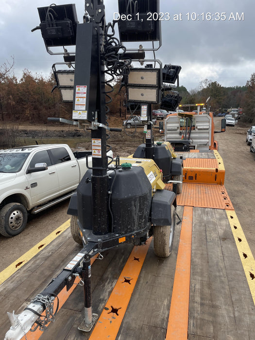 2022 Allmand NLV3GR (4) LED Light Fixture 350W, 23' Vertical Mast, 3kW Prime, Towable, Deep Sea L401, Leveling Jacks, Yanmar T4F 5.8hp