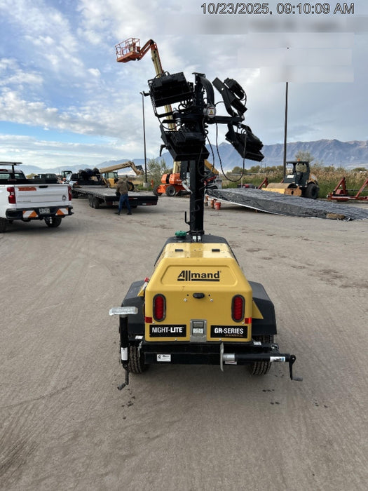 2022 Allmand NLV3GR (4) LED Light Fixture 350W, 23' Vertical Mast, 3kW Prime, Towable, ES Decals, T3