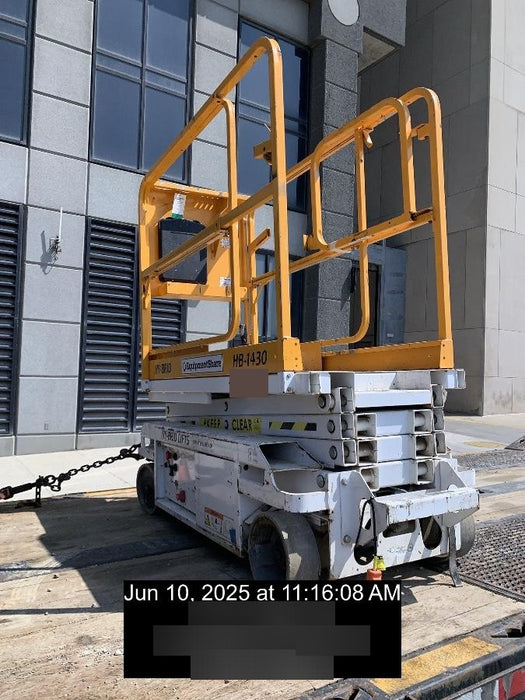 Custom Equipment HB-1430 Hy-Brid Scissor Lift
Platform capacity up to 670 lbs
Working height up to 20 ft
Weighs under 1,700 lbs
Non-marking wheels