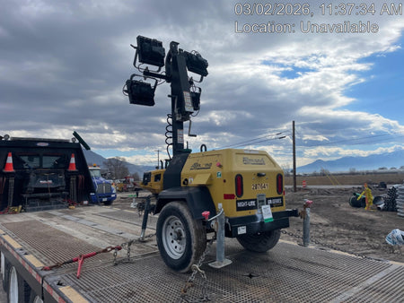 2022 Allmand NLV3GR (4) LED Light Fixture 350W, 23' Vertical Mast, 3kW Prime, Towable, Deep Sea L401, Leveling Jacks, Yanmar T4F 5.8hp