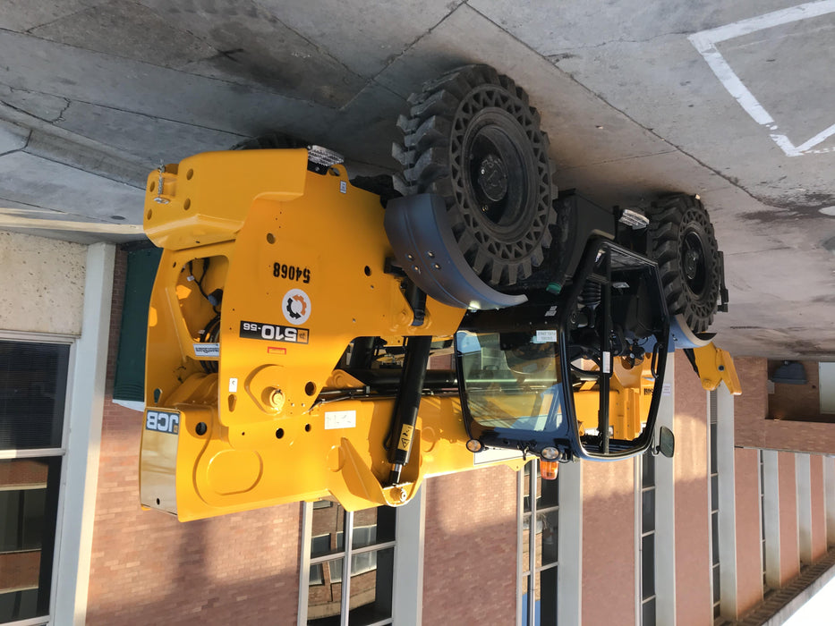 2019 JCB 510-56 Canopy, 74 HP, Solid Tires, STD Worklight, Beacon, Aux Hydraulics, Lifting Eye, Back up Alarm w/66" Carriage/60" Forks
