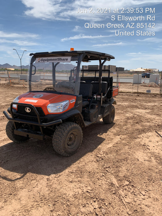 2022 Kubota RTV-X1140W-H Plastic Canopy, Windshield Acrylic Clear, LED Strobe Light, Wire Harness Kit, Back up Alarm