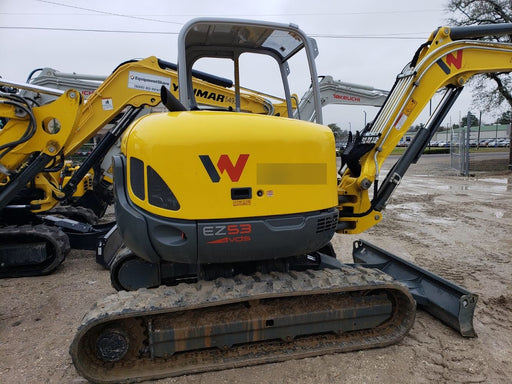 Wacker Neuson EZ53 Open ROPS, Rubber Tracks, Long Dipperstick, T4, Bucket