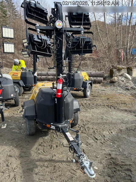2020 Allmand NLV3GR (4) LED Light Fixture 350W, 23' Vertical Mast, 3kW Prime, Towable, Deep Sea L401, Leveling Jacks, Yanmar T4F 5.8hp