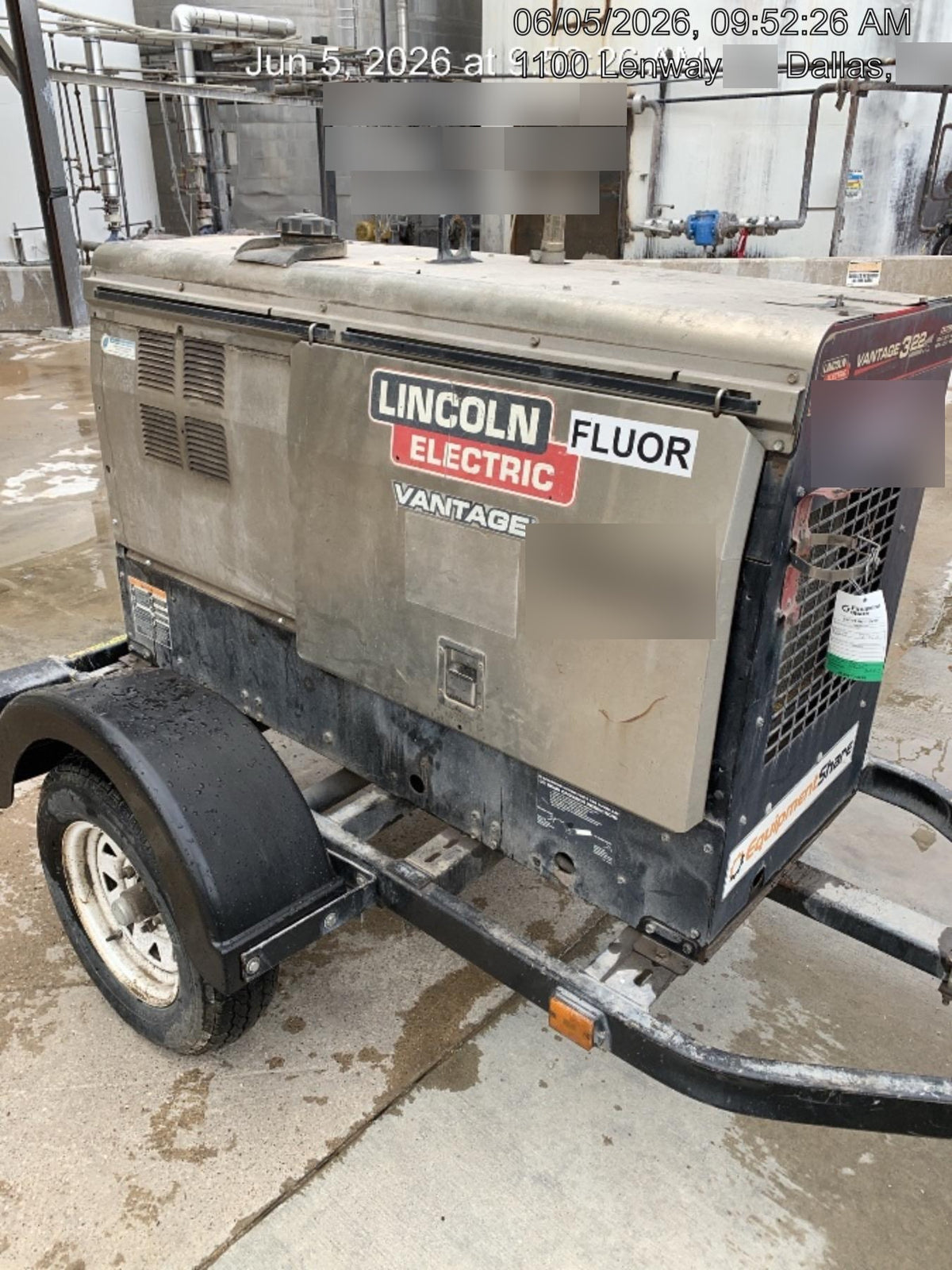 2018 Lincoln Electric Vantage 322 Lincoln Vantage 322 Welder Ready Pak 3 - Vantage 322, Trailer, Fender and light kit, Cable rack