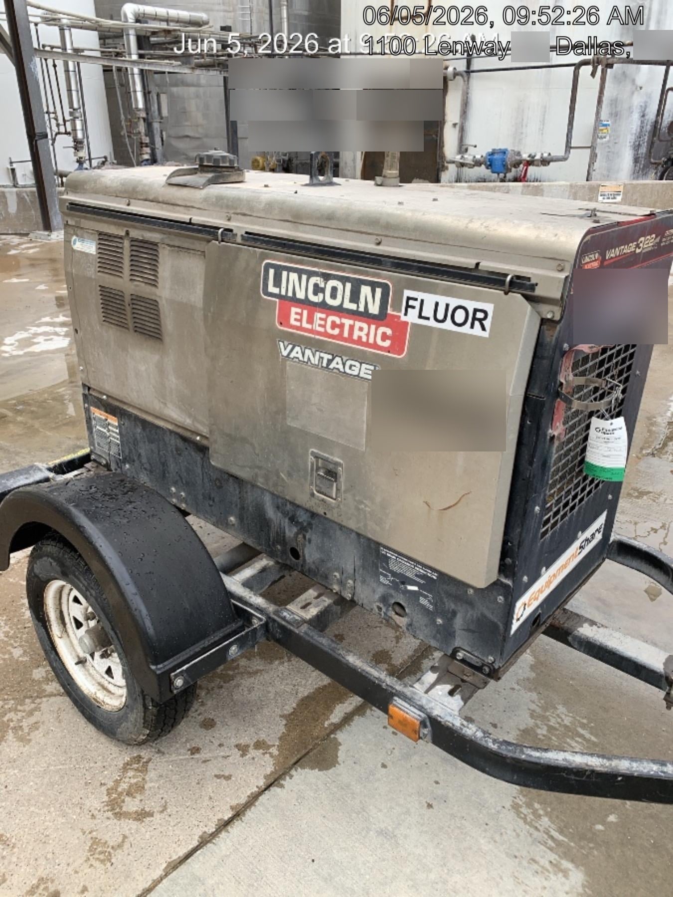 2018 Lincoln Electric Vantage 322 Lincoln Vantage 322 Welder Ready Pak 3 - Vantage 322, Trailer, Fender and light kit, Cable rack