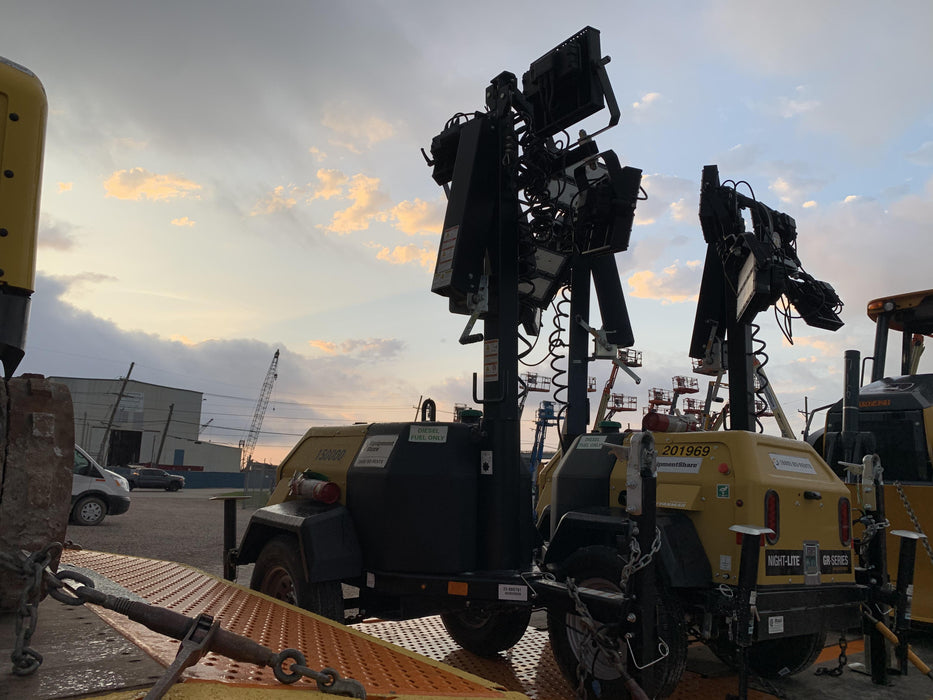 2022 Allmand NLV3GR (4) LED Light Fixture 350W, 23' Vertical Mast, 3kW Prime, Towable, Deep Sea L401, Leveling Jacks, Yanmar T4F 5.8hp