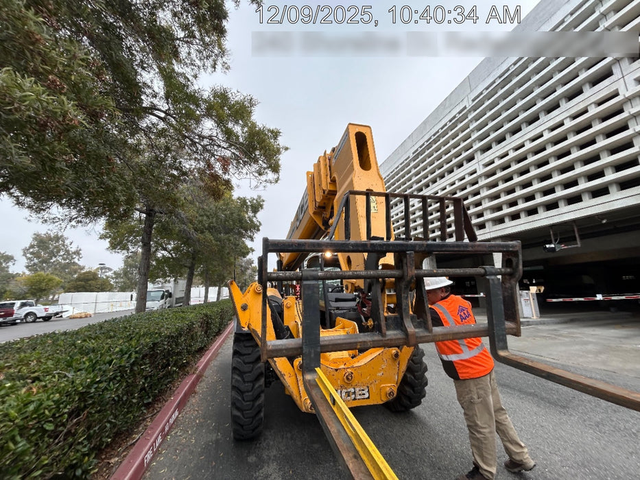 2019 JCB 510-56 Open ROPS, 74 HP, Solid Tires, Worklights, Beacon, Aux Hydraulics, Lifting Eye w/66" Carriage/60" Forks
