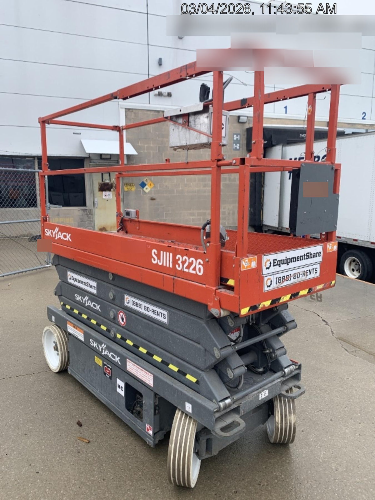 2017 Skyjack SJIII-3226 Standard Rental Specs